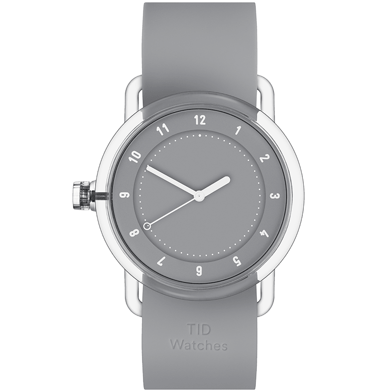 TID No.3 TR90 38mm Grey / Grey Silicone Strap / Transparent Buckle