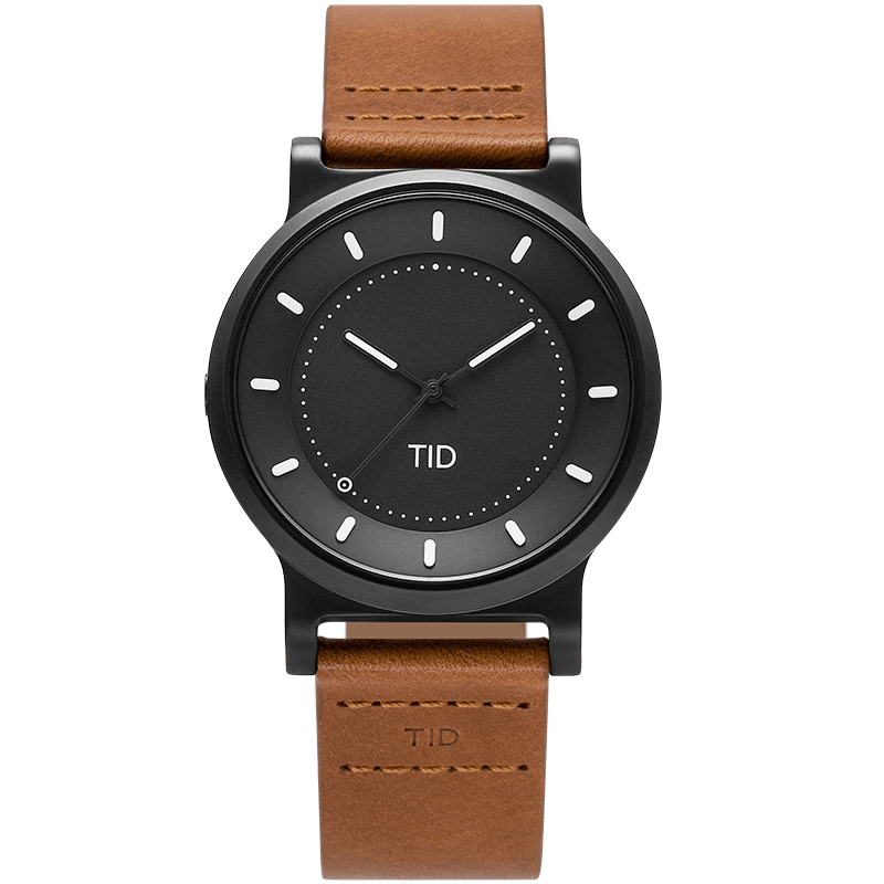 TID No.4 Series Watch 40mm Gun Metal / Tan Leather Wristband