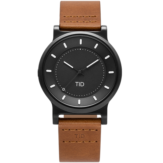 TID No.4 Series Watch 40mm Gun Metal / Tan Leather Wristband