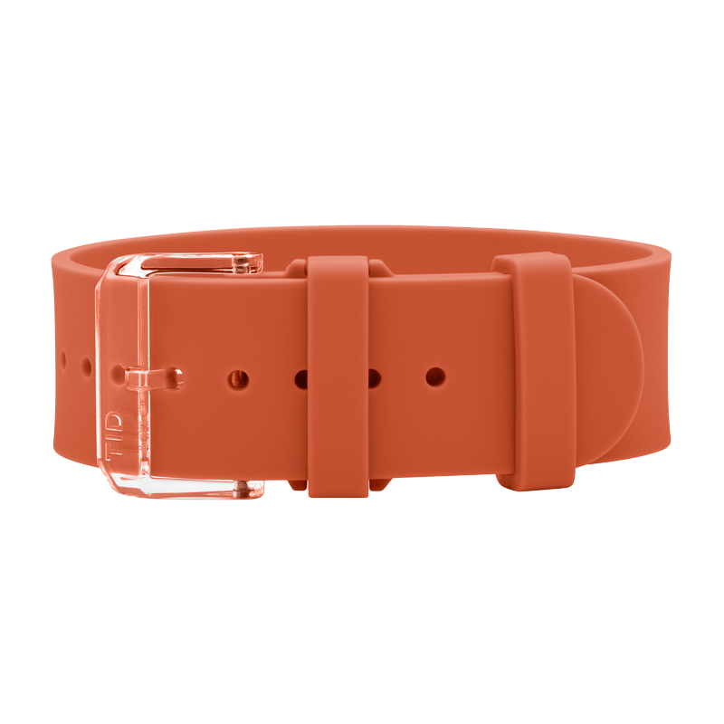 Orange Silicone Wristband / Transparent buckle