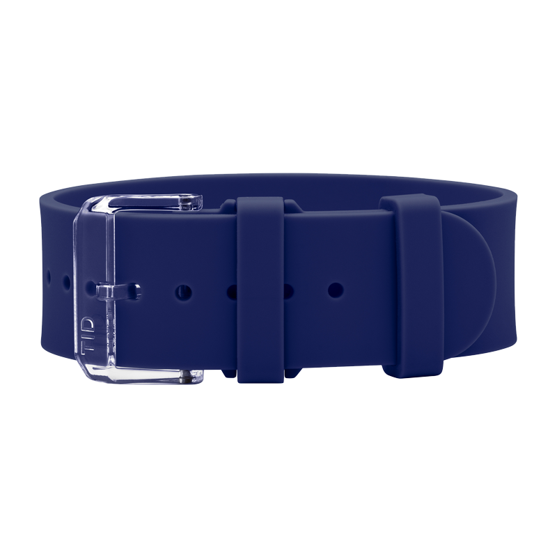Blue Silicone Wristband / Transparent buckle