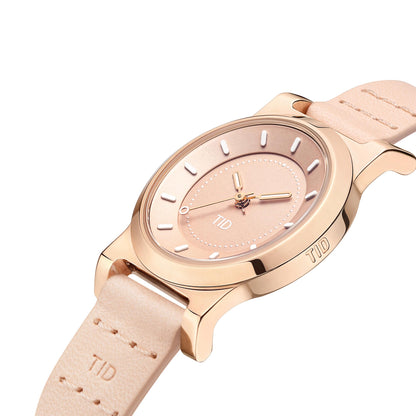 No.4 28mm Rose Gold / Champagne Leather Wristband